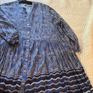 Anthropologie /Blink London Blue Patterned Dress